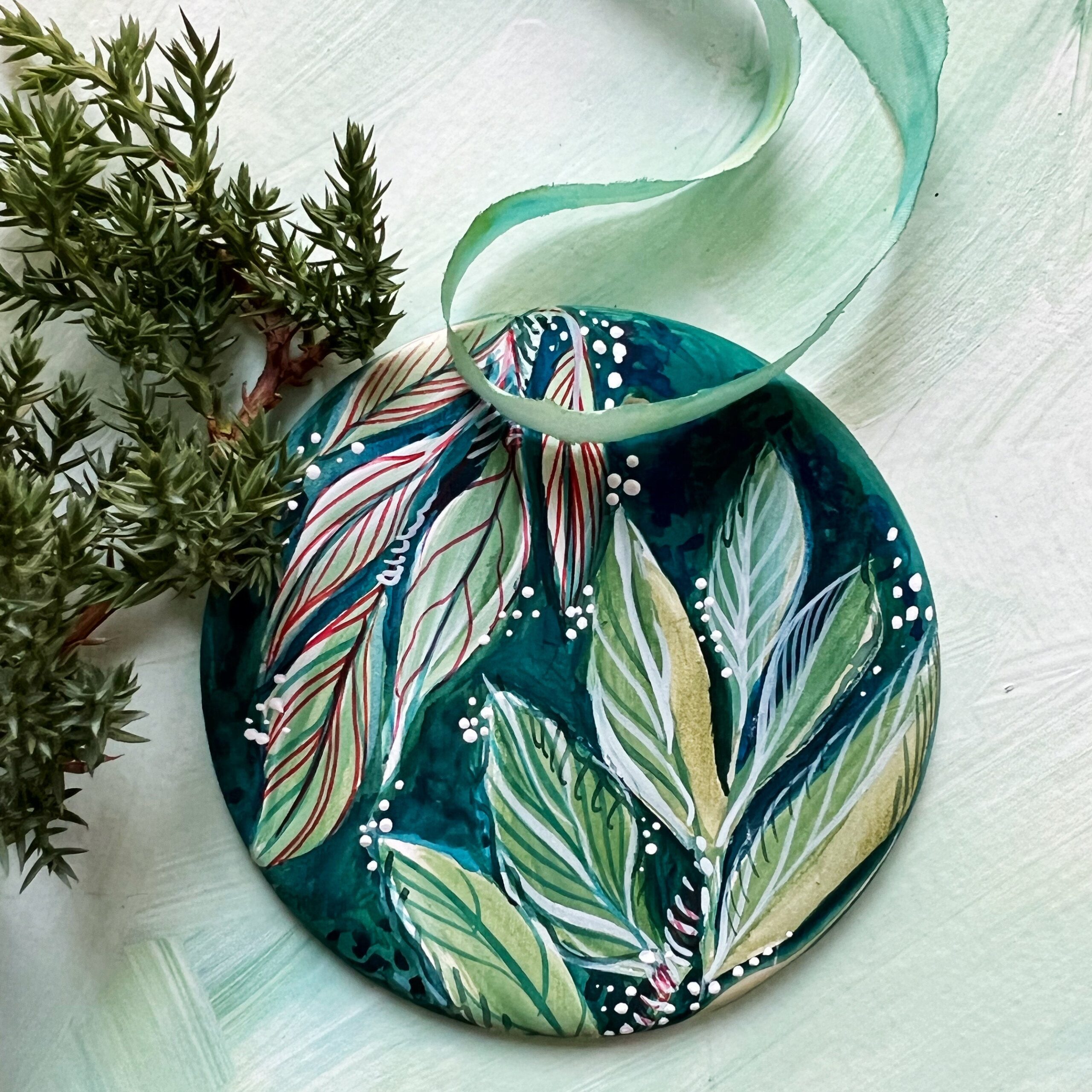 Hand Painted Ornaments 2022 – Leaves 1