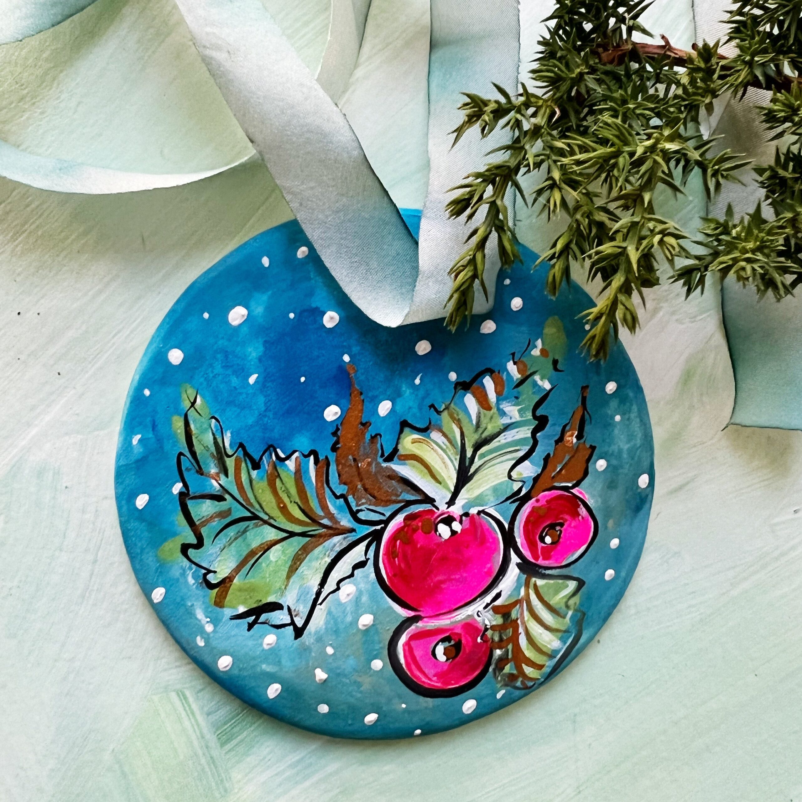 Hand Painted Ornaments 2022 – Bright Holly