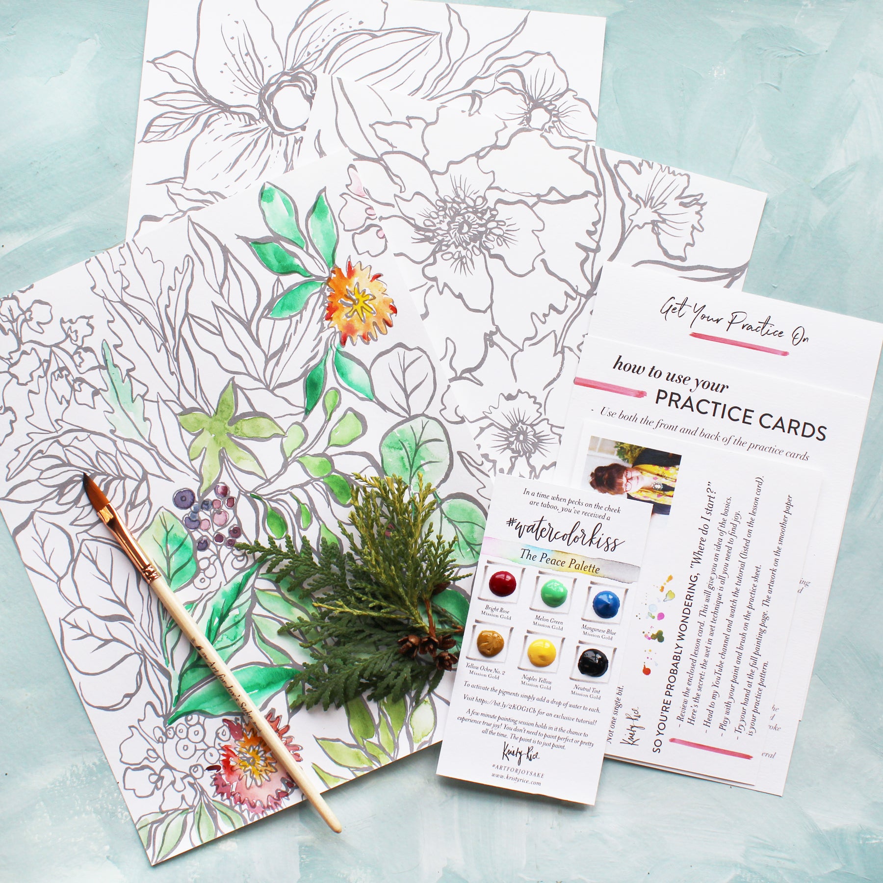 Watercoloring Page Bundle – Bouquet
