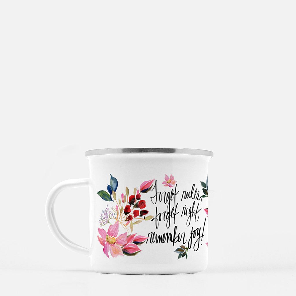 Watercolor Dahlia Coffee Mug - Forget Rules, Forget Right, Remember Joy -  Unique Shopping for Artistic Gifts