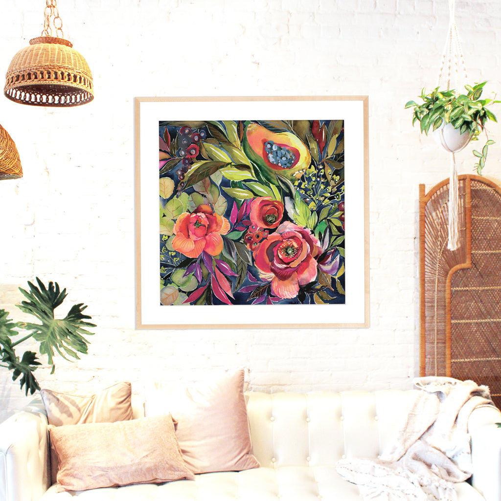 Large Format Art Print – “Countless Magic” (Papayas and Blooms)