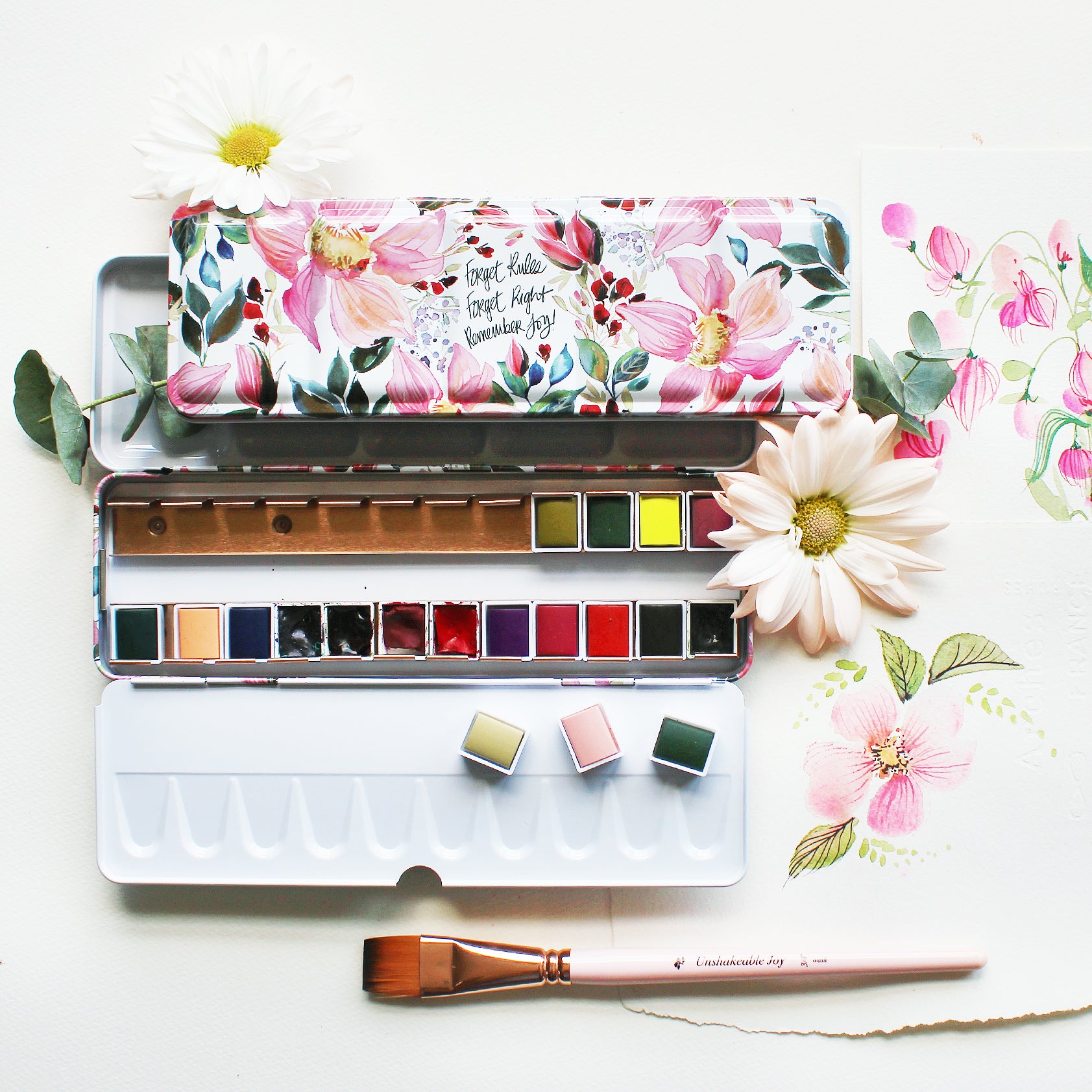 The Ready For Joy Empty Watercolor Palette - Dahlias - Unique Shopping for  Artistic Gifts
